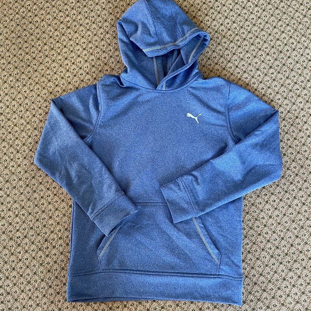 Boys Puma Hoodie Large 14-16 heather blue